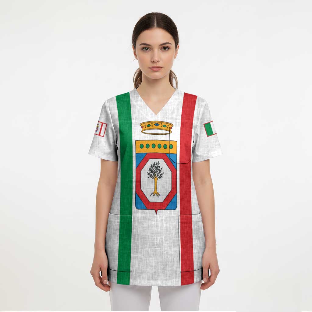 Personalized Italy Apulia Scrub Top Inspiration Flags Style - Wonder Print Shop