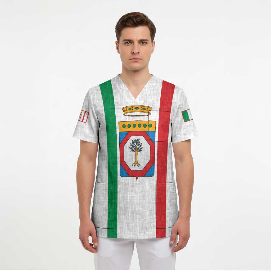 Personalized Italy Apulia Scrub Top Inspiration Flags Style - Wonder Print Shop