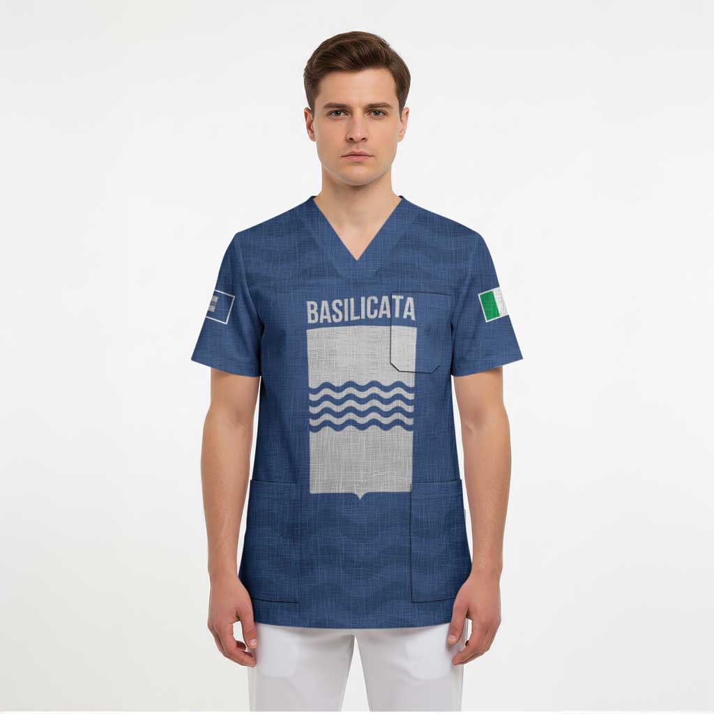 Personalized Italy Basilicata Scrub Top Inspiration Flags Style - Wonder Print Shop