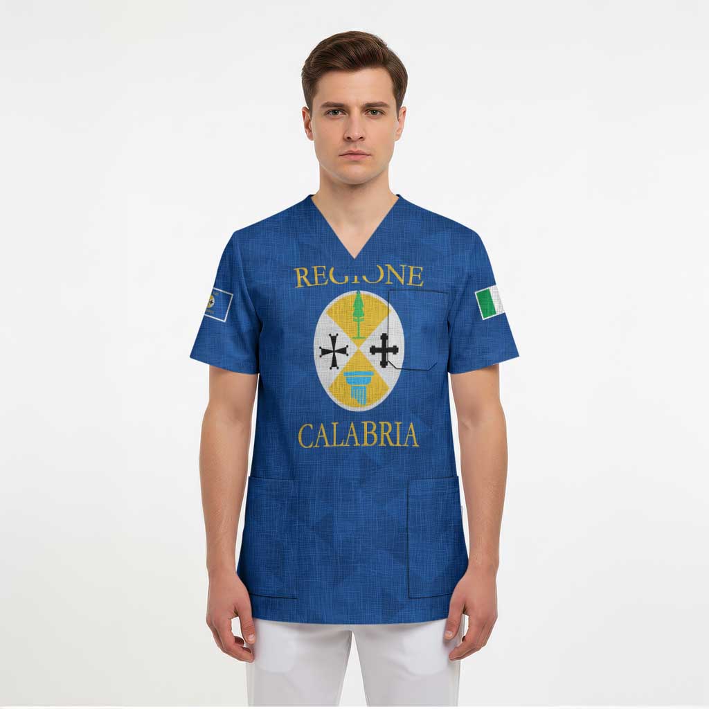 Personalized Italy Calabria Scrub Top Inspiration Flags Style - Wonder Print Shop