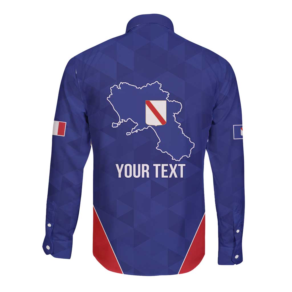 Personalized Italy Campania Long Sleeve Button Shirt Inspiration Flags Style