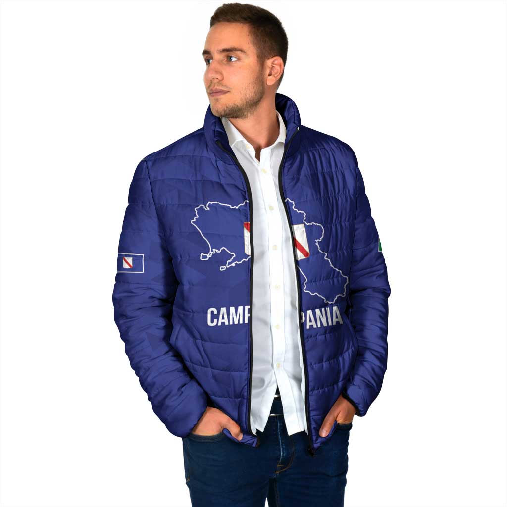 Personalized Italy Campania Padded Jacket Inspiration Flags Style - Wonder Print Shop