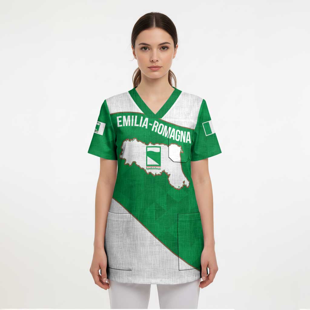 Personalized Italy Emilia-Romagna Scrub Top Inspiration Flags Style - Wonder Print Shop