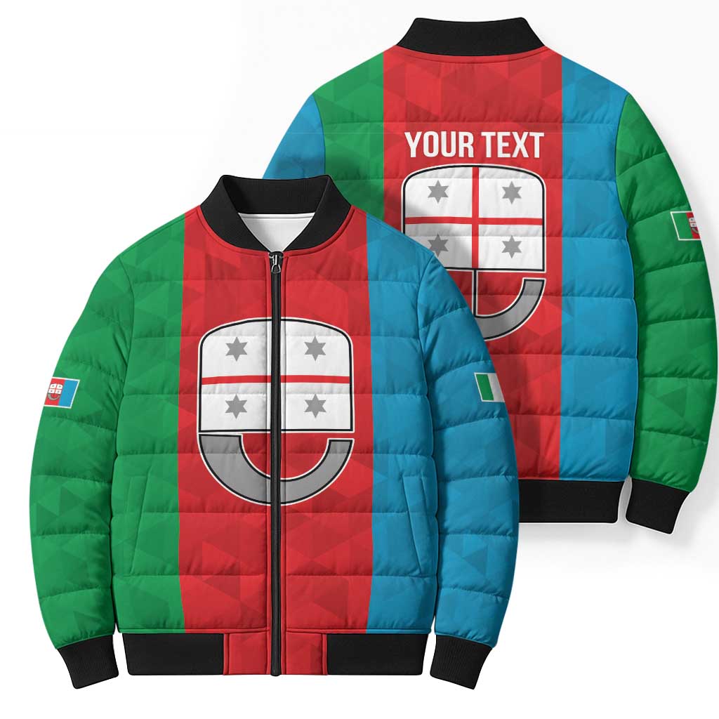 Personalized Italy Liguria Bomber Puffer Jacket Inspiration Flags Style - Wonder Print Shop