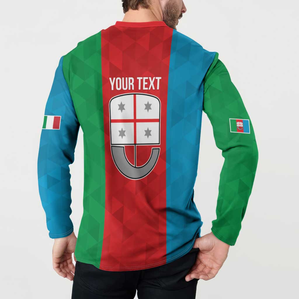 Personalized Italy Liguria Button Sweatshirt Inspiration Flags Style