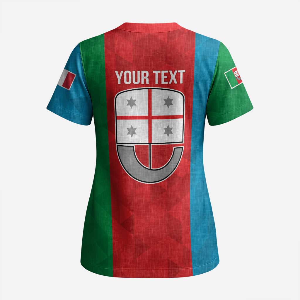 Personalized Italy Liguria Scrub Top Inspiration Flags Style - Wonder Print Shop