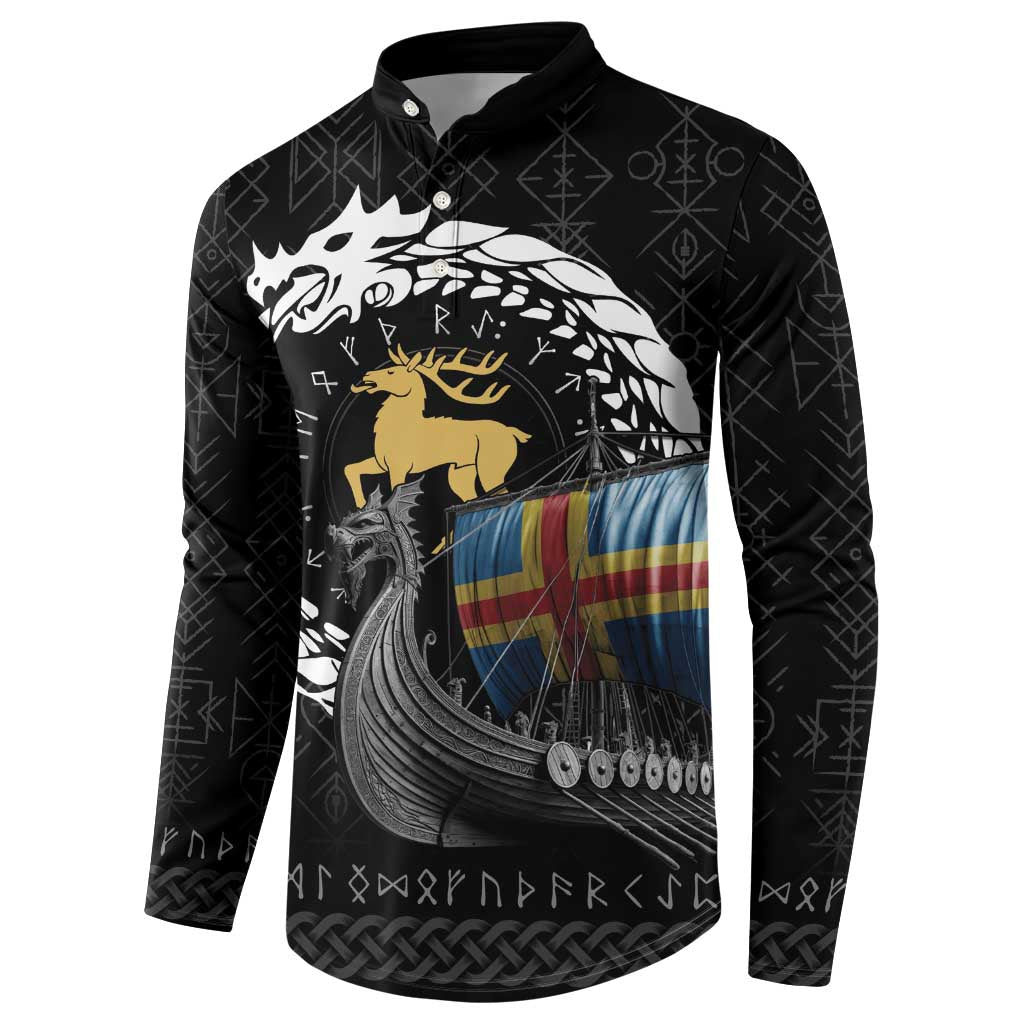 Aland Viking Drakkar Button Sweatshirt Viking Blood - Wonder Print Shop