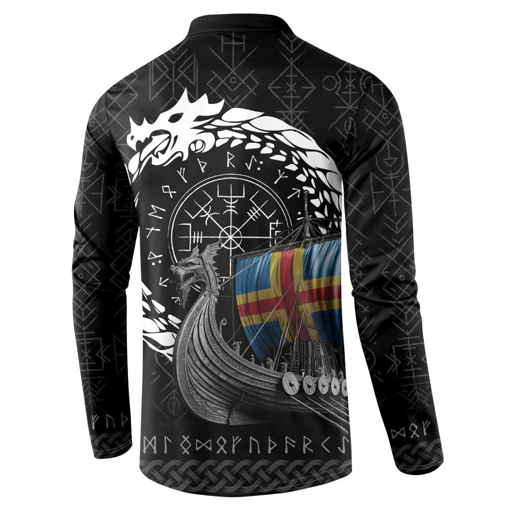 Aland Viking Drakkar Button Sweatshirt Viking Blood - Wonder Print Shop