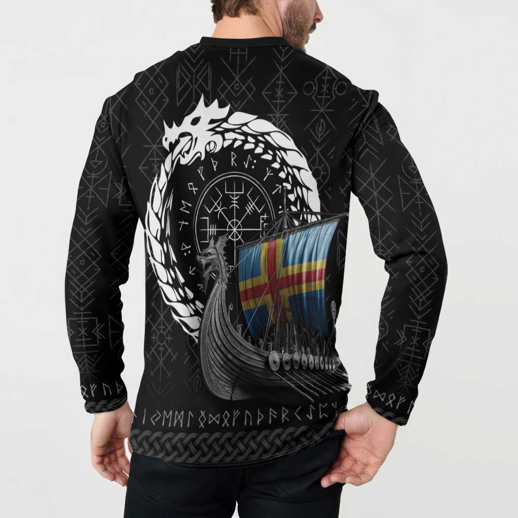 Aland Viking Drakkar Button Sweatshirt Viking Blood - Wonder Print Shop