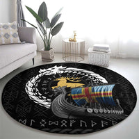 Aland Viking Drakkar Round Carpet Viking Blood - Wonder Print Shop