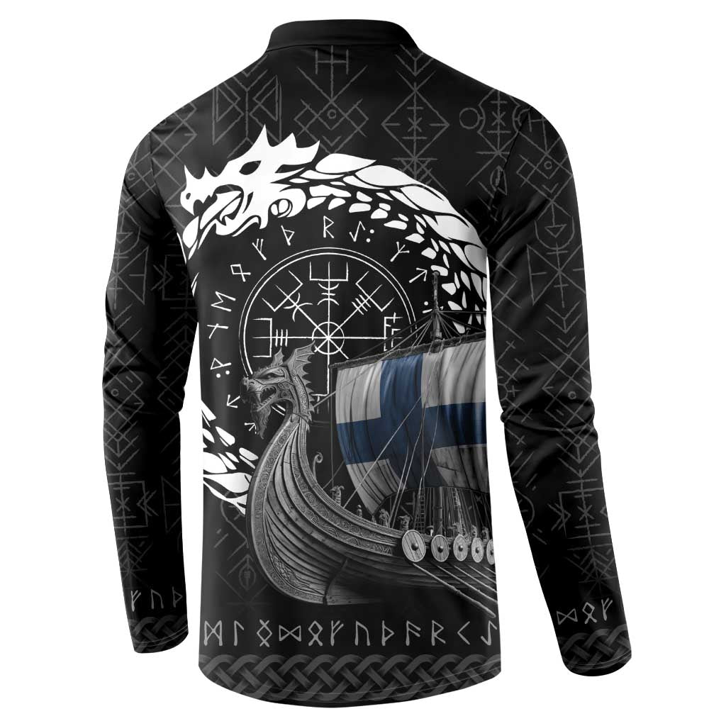 Finland Viking Drakkar Button Sweatshirt Viking Blood - Wonder Print Shop