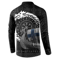 Finland Viking Drakkar Button Sweatshirt Viking Blood - Wonder Print Shop