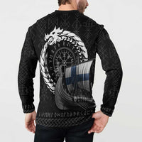 Finland Viking Drakkar Button Sweatshirt Viking Blood - Wonder Print Shop