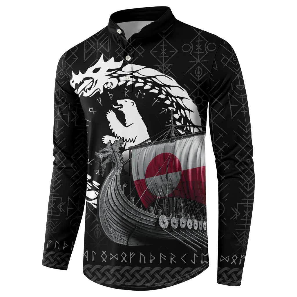 Greenland Viking Drakkar Button Sweatshirt Viking Blood - Wonder Print Shop