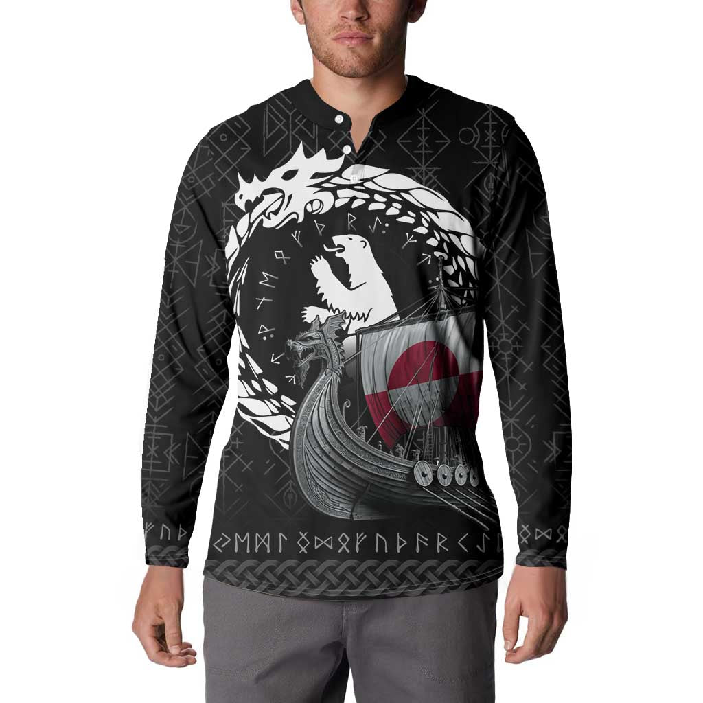 Greenland Viking Drakkar Button Sweatshirt Viking Blood - Wonder Print Shop
