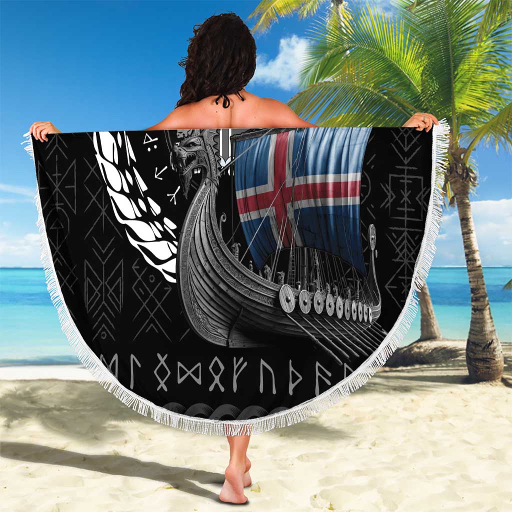 Iceland Viking Drakkar Beach Blanket Viking Blood - Wonder Print Shop