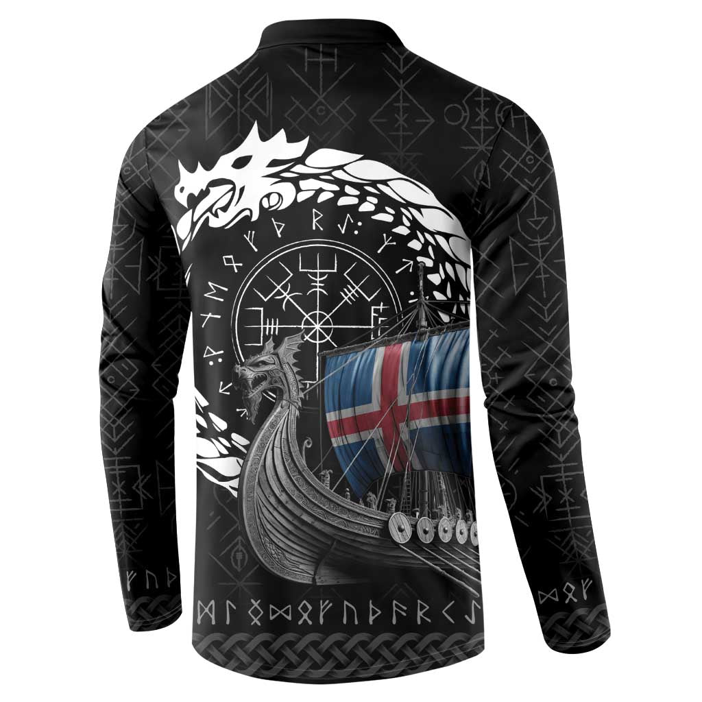 Iceland Viking Drakkar Button Sweatshirt Viking Blood - Wonder Print Shop