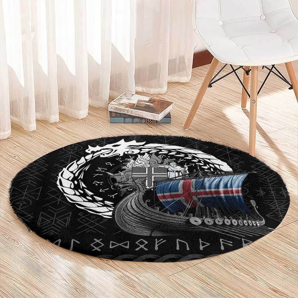 Iceland Viking Drakkar Round Carpet Viking Blood - Wonder Print Shop