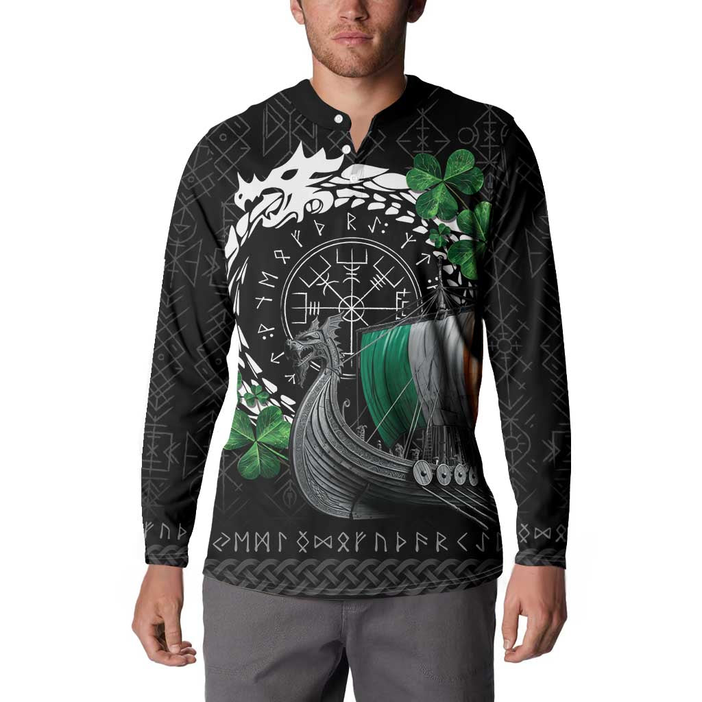 Ireland Viking Drakkar Button Sweatshirt Viking Blood - Wonder Print Shop