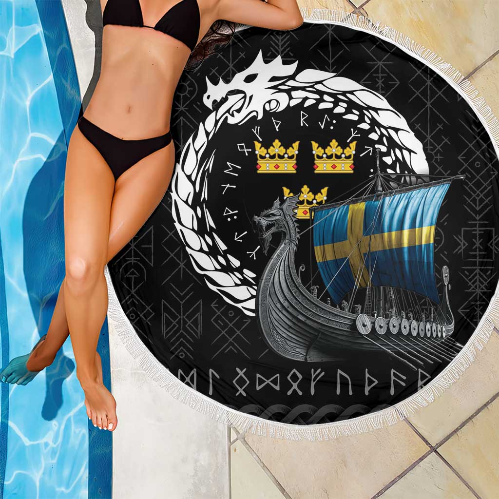 Sweden Viking Drakkar Beach Blanket Viking Blood - Wonder Print Shop