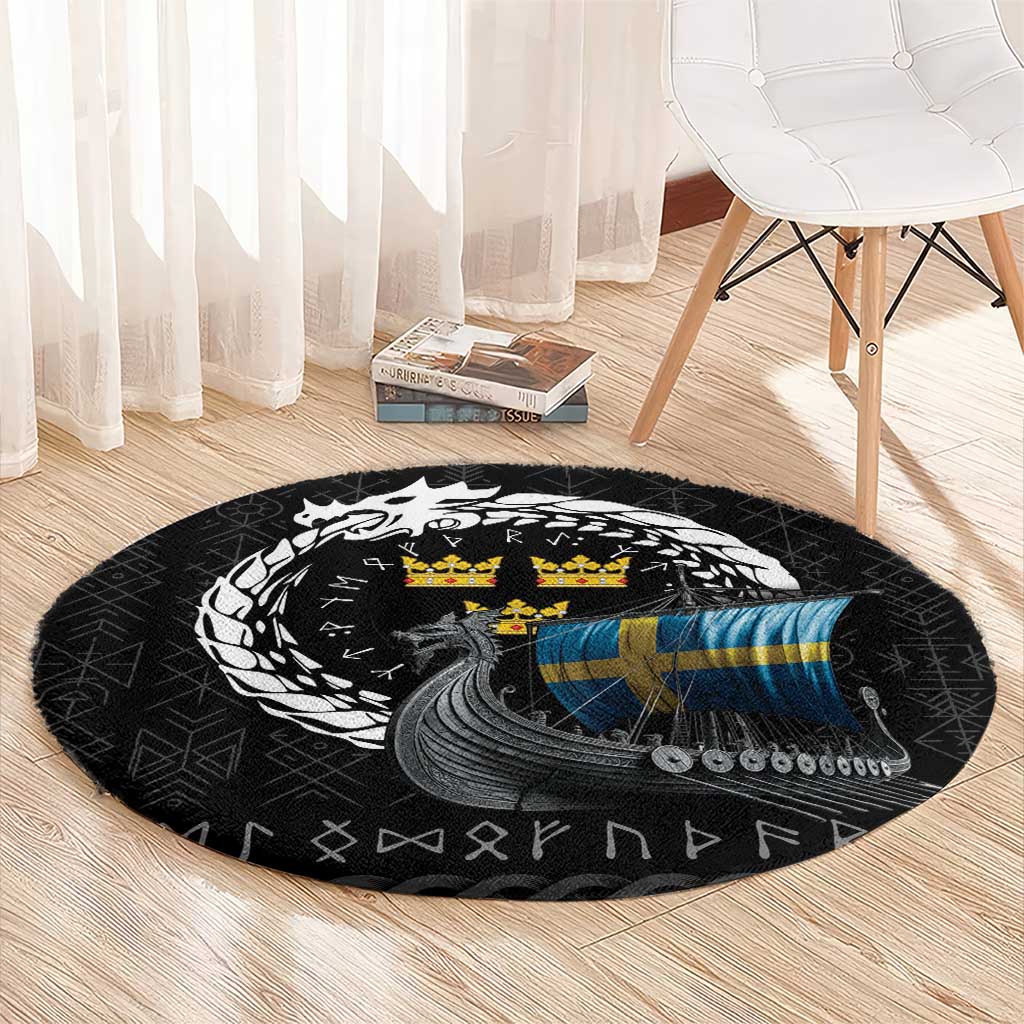 Sweden Viking Drakkar Round Carpet Viking Blood - Wonder Print Shop
