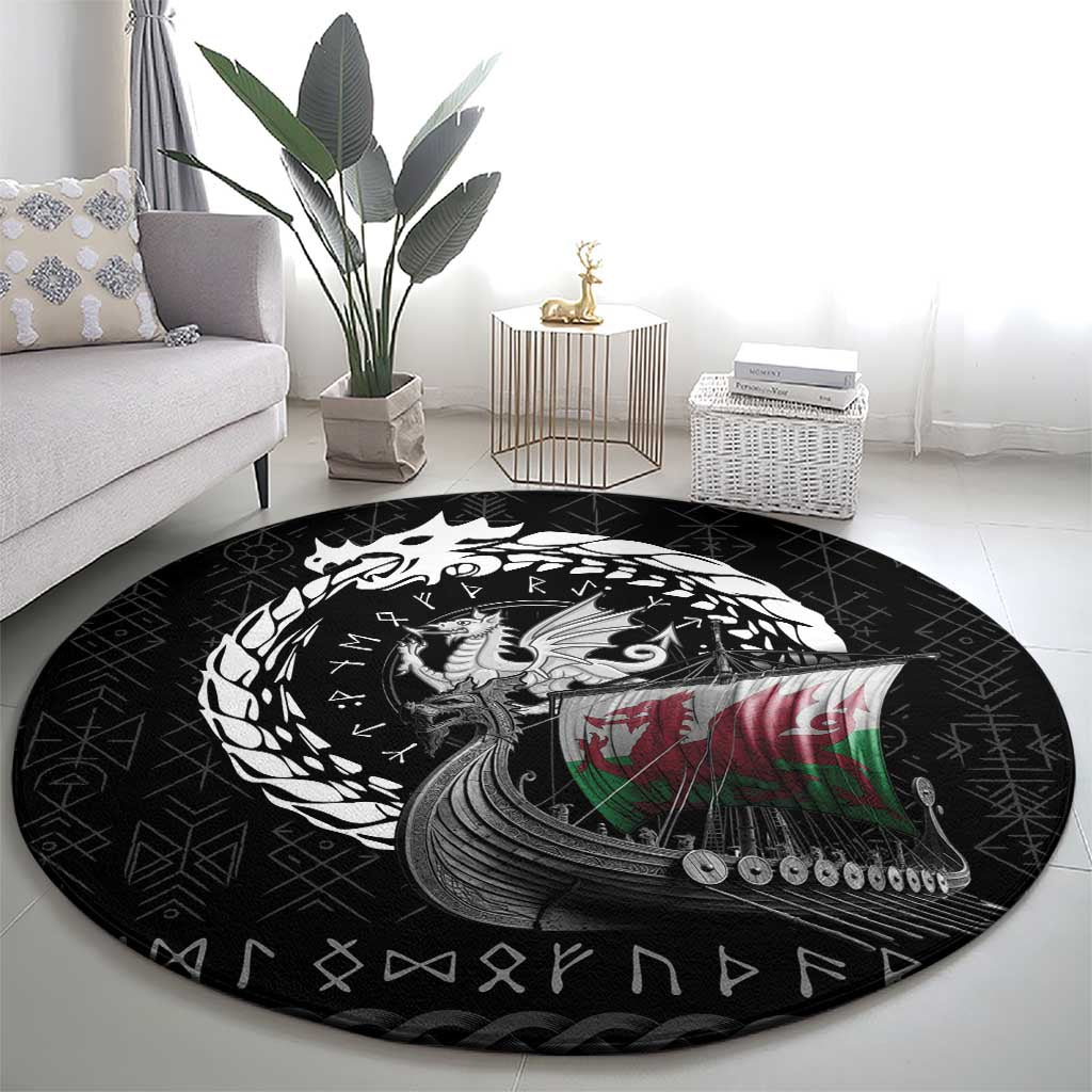 Wales Viking Drakkar Round Carpet Viking Blood - Wonder Print Shop