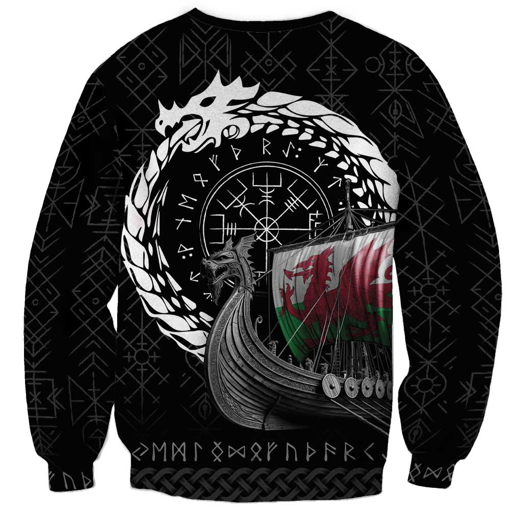 Wales Viking Drakkar Sweatshirt Viking Blood - Wonder Print Shop