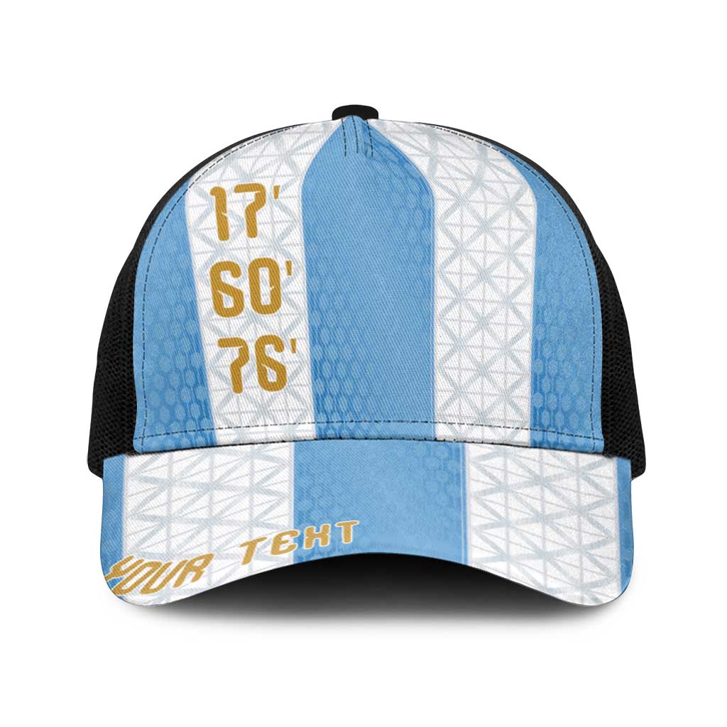 Argentina Hattrick WC26 Personalized Baseball Net Cap Triple Strike Football Albiceleste Fan