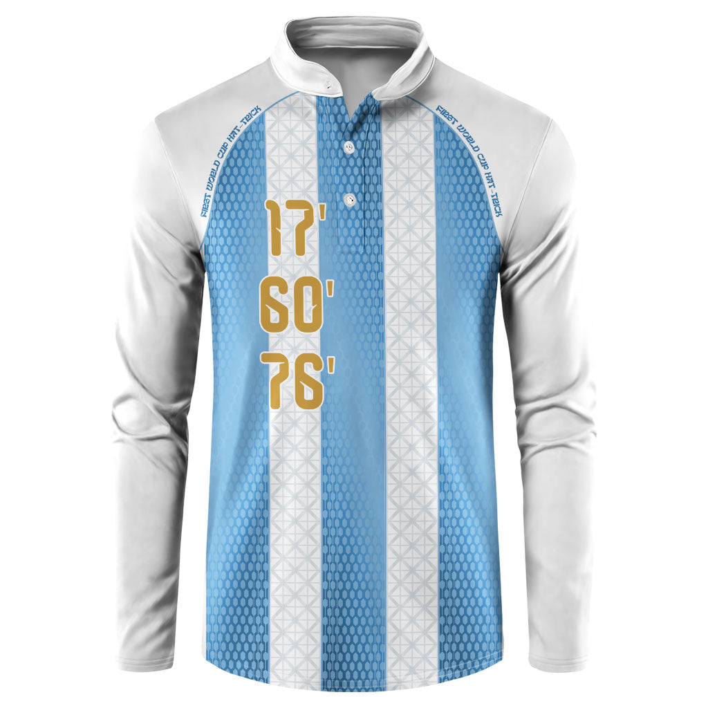 Argentina Hattrick WC26 Custom Button Sweatshirt Triple Strike Football Albiceleste Fan