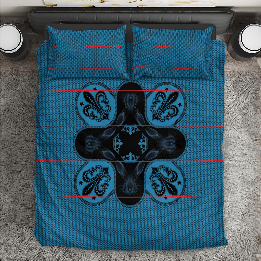 Bafokeng Rabbit Crown Palesa ea kharanium Bedding Set Blue Seanamarena Basotho Blanket Inspired