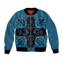 Bafokeng Rabbit Crown Palesa ea kharanium Bomber Jacket Blue Seanamarena Basotho Blanket Inspired