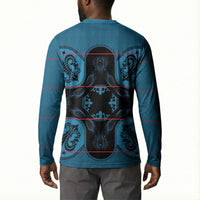 Bafokeng Rabbit Crown Palesa ea kharanium Button Sweatshirt Blue Seanamarena Basotho Blanket Inspired