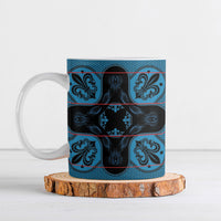 Bafokeng Rabbit Crown Palesa ea kharanium Ceramic Mug Blue Seanamarena Basotho Blanket Inspired