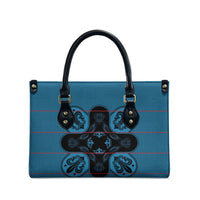 Bafokeng Rabbit Crown Palesa ea kharanium Leather Bag Blue Seanamarena Basotho Blanket Inspired