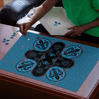 Bafokeng Rabbit Crown Palesa ea kharanium Puzzle Blue Seanamarena Basotho Blanket Inspired