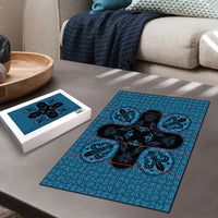 Bafokeng Rabbit Crown Palesa ea kharanium Puzzle Blue Seanamarena Basotho Blanket Inspired