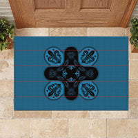 Bafokeng Rabbit Crown Palesa ea kharanium Rubber Doormat Blue Seanamarena Basotho Blanket Inspired