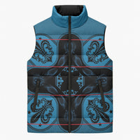 Bafokeng Rabbit Crown Palesa ea kharanium Sleeveless Puffer Jacket Blue Seanamarena Basotho Blanket Inspired