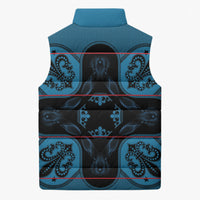 Bafokeng Rabbit Crown Palesa ea kharanium Sleeveless Puffer Jacket Blue Seanamarena Basotho Blanket Inspired