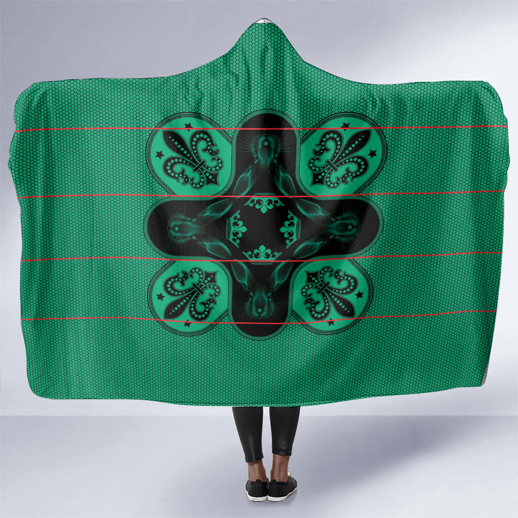 Bafokeng Rabbit Crown Palesa ea kharanium Hooded Blanket Green Seanamarena Basotho Blanket Inspired