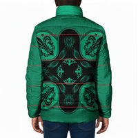 Bafokeng Rabbit Crown Palesa ea kharanium Padded Jacket Green Seanamarena Basotho Blanket Inspired