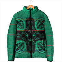 Bafokeng Rabbit Crown Palesa ea kharanium Padded Jacket Green Seanamarena Basotho Blanket Inspired