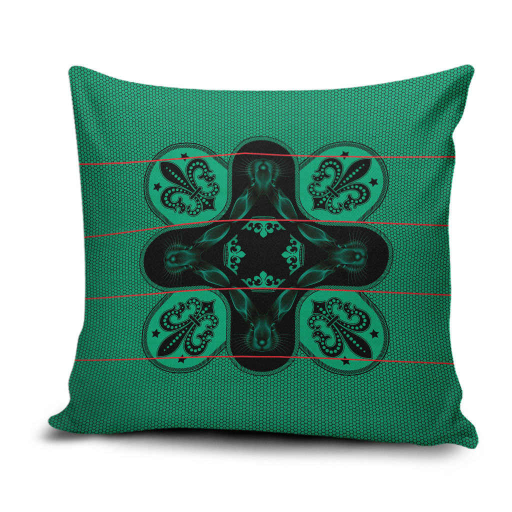 Bafokeng Rabbit Crown Palesa ea kharanium Pillow Cover Green Seanamarena Basotho Blanket Inspired