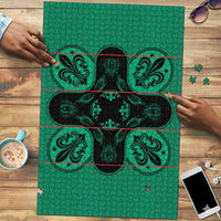Bafokeng Rabbit Crown Palesa ea kharanium Puzzle Green Seanamarena Basotho Blanket Inspired