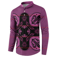Bafokeng Rabbit Crown Palesa ea kharanium Button Sweatshirt Pink Seanamarena Basotho Blanket Inspired