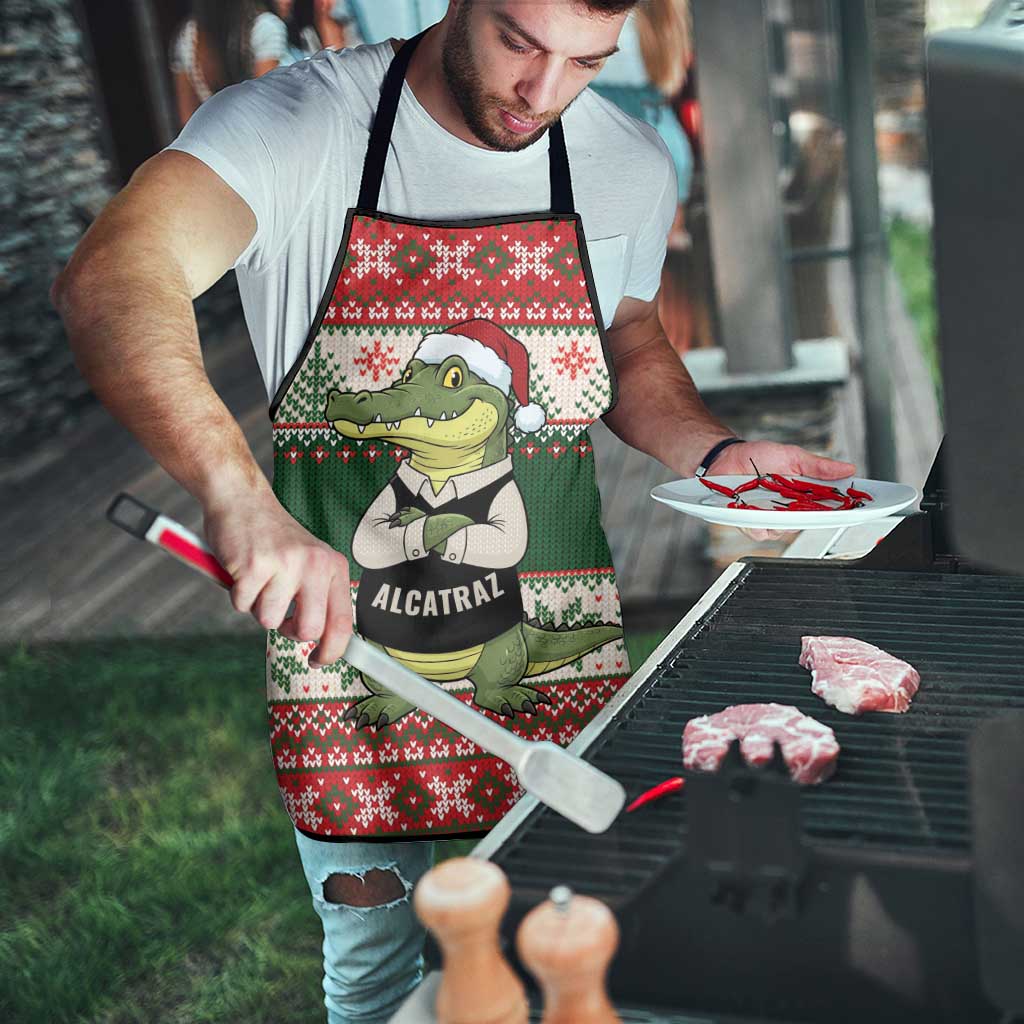 Funny Christmas Alligator Santa Apron Knitted Pattern - Wonder Print Shop