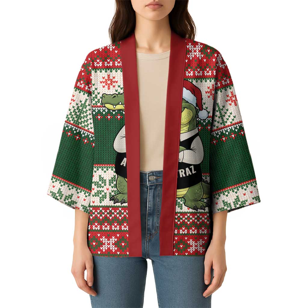 Funny Christmas Alligator Santa Kimono Knitted Pattern - Wonder Print Shop