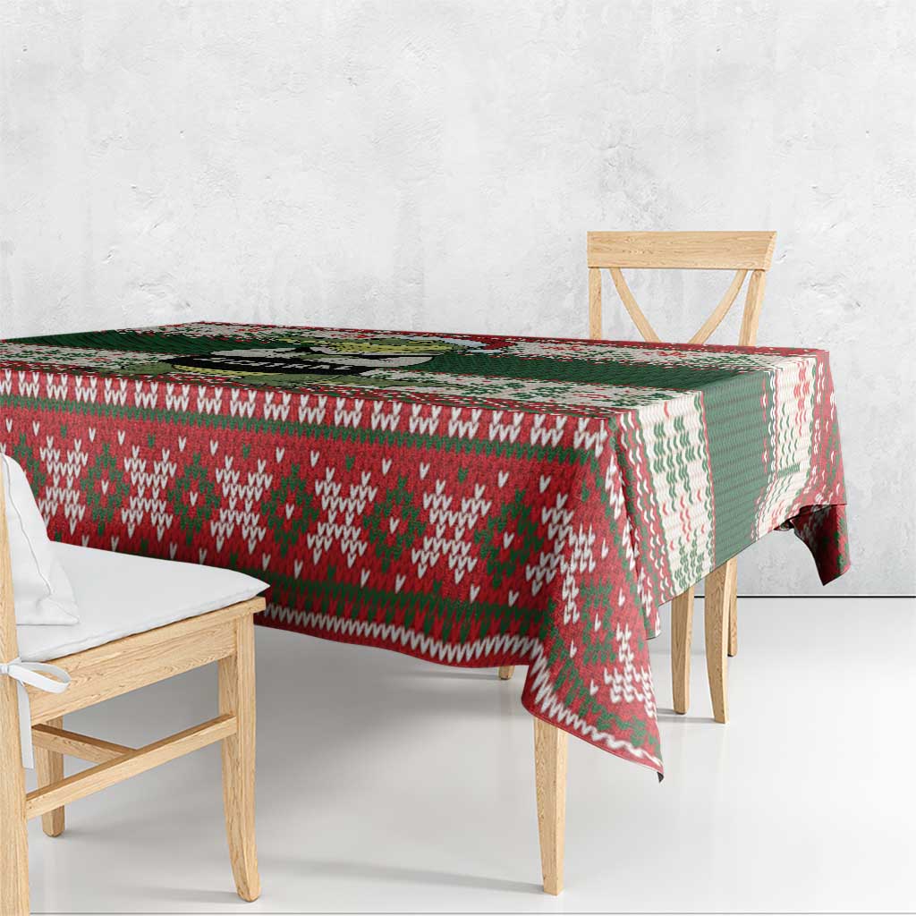 Funny Christmas Alligator Santa Tablecloth Knitted Pattern - Wonder Print Shop