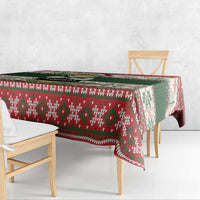 Funny Christmas Alligator Santa Tablecloth Knitted Pattern - Wonder Print Shop