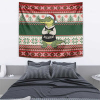 Funny Christmas Alligator Santa Tapestry Knitted Pattern - Wonder Print Shop